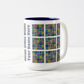 Personalized Two-tone mug (L) | Mediterranean Tile