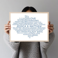 Personalized Typography Word Cloud for Couples