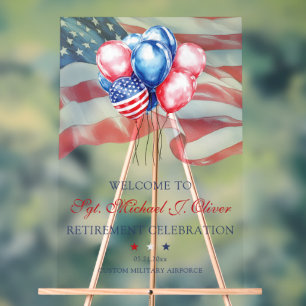 Personalized U.S. Military Retirement Acrylic Sign