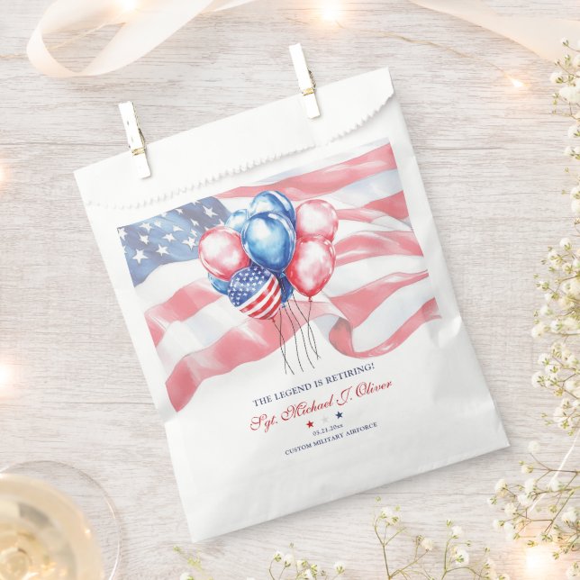 Personalized U.S. Military Retirement Favour Bag (Clipped)