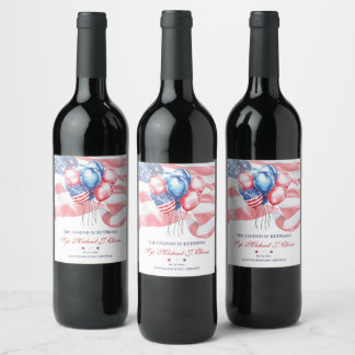 Personalized U.S. Military Retirement Wine Label