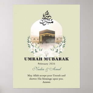 Personalized Umrah Mubarak Gifts & Islamic Wall Ar Poster