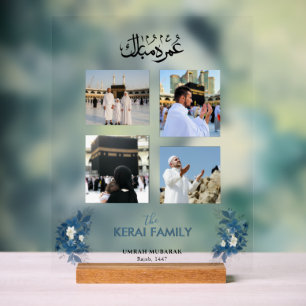 Personalized Umrah Mubarak Photo Collage Acrylic  Sign