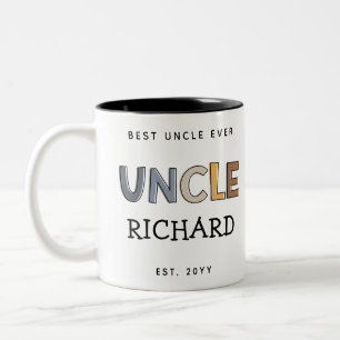 Personalized Uncle Gift Best Uncle Ever Cute Two-Tone Coffee Mug