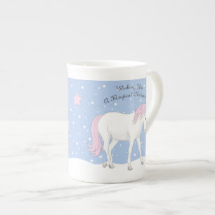 Personalized Unicorn Christmas Bone China Mug