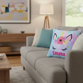 Personalized Unicorn Pillow for Girls – Custom Nam
