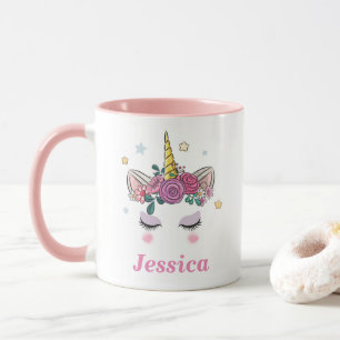 Personalized Unicorn Pink Two-tone Mug