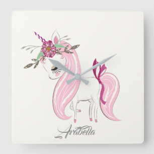 Personalized Unicorn Square Wall Clock
