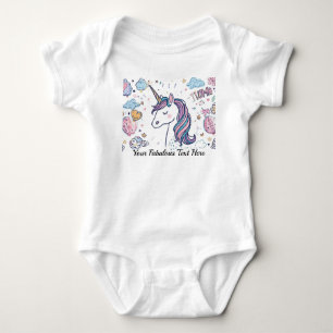 Personalized Unicorn Teddy Bear for Kids  Lovers Baby Bodysuit
