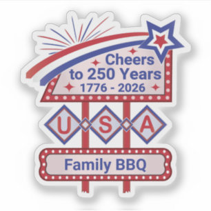 Personalized USA 250–Patriotic Retro Marquee
