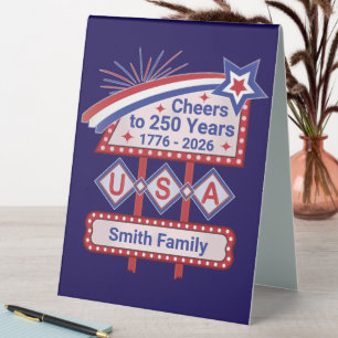 Personalized USA 250–Patriotic Retro Marquee