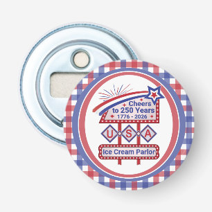 Personalized USA 250–Patriotic Retro Marquee Bottle Opener