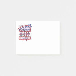 Personalized USA 250–Patriotic Retro Marquee Post-it Notes