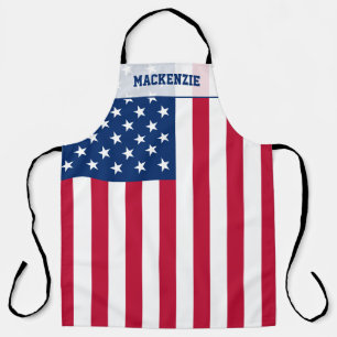 Personalized USA Flag Stars and Stripes Apron