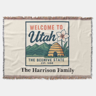 Personalized Utah Throw Blanket