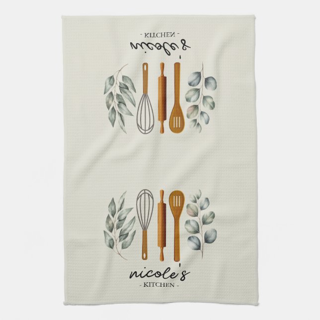 Personalized Utensils  Tea Towel (Vertical)