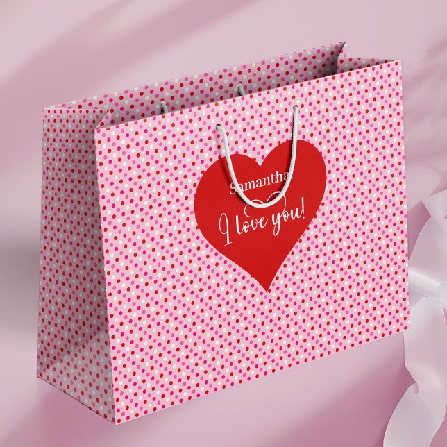 Personalized Valentine Gift Bag With Love You Text (Personalized Valentine Gift Bag With I Love You Text)