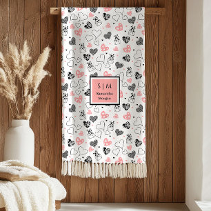 Personalized Valentine Gift Blanket Hand Drawn Tex