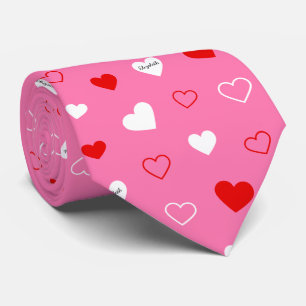 Personalized Valentine Hearts Tie