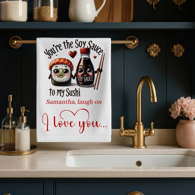 Personalized Valentine Kitchen Towel Cute Food (Personalized Valentine Kitchen Towel Cute Food)