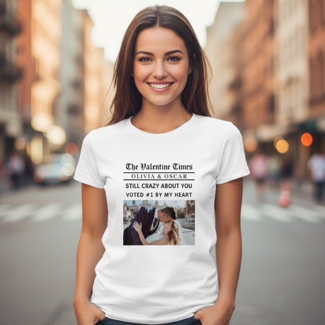 Personalized Valentine Newspaper  T-Shirt (Creator Uploaded)