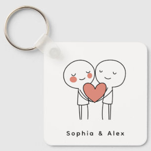 Personalized Valentine’s Couple Matching Keychain