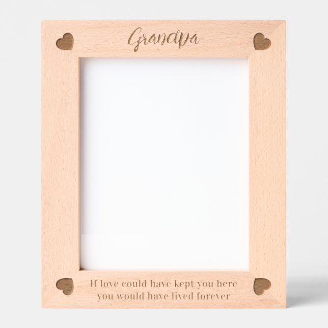 Personalized Valentine’s Day Laser Etched Wood  Frames (Front)