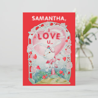 Personalized Valentine's Day Bunny Love Card