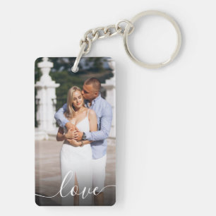 Personalized Valentine's Day Photo Love Script Key Ring
