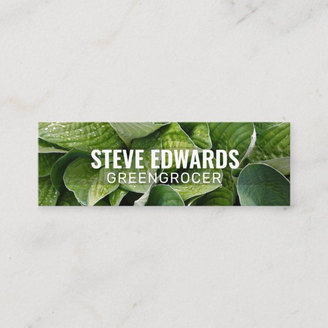 Personalized "Verdant Leaves" Twitter Mini Business Card (Front)