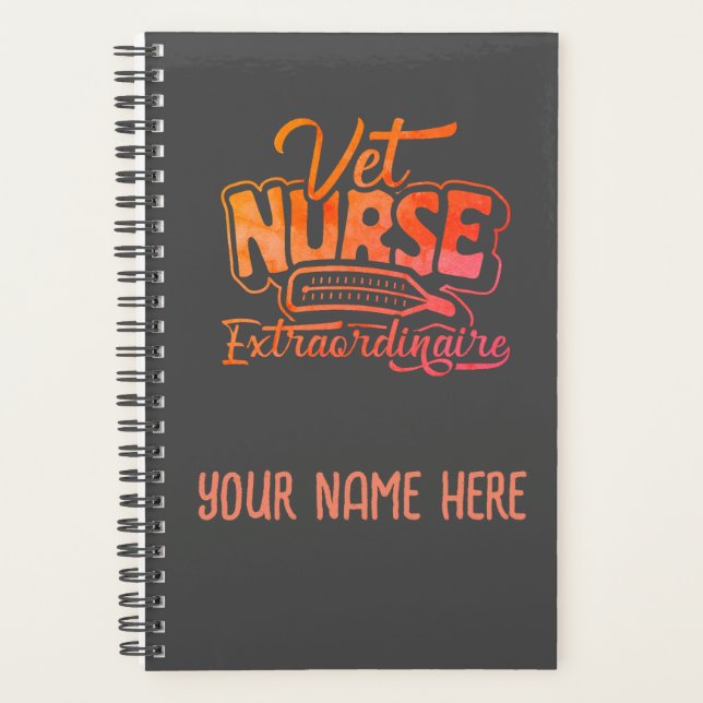 Personalized Vet Nurse Extraordinaire Planner (Front)