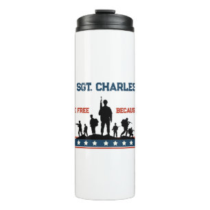 Personalized Veterans Day   Custom Name Military Thermal Tumbler