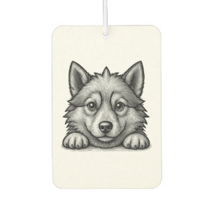 Personalized Veterinarian Husky Sketch Car Air Freshener