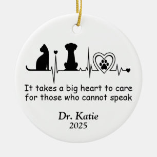 Personalized Veterinarian Ornament, Vet Tech Ceramic Ornament