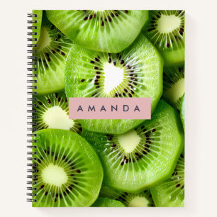 Personalized Vibrant Kiwi Fruit Design Notebook