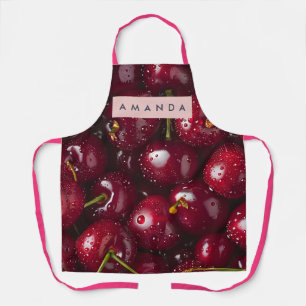 Personalized Vibrant Red Cherry Fruit Apron