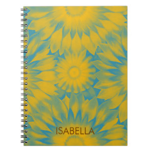 Personalized Vibrant Sunflower Tie-Dye Art Notebook