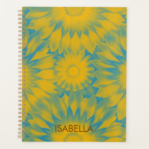 Personalized Vibrant Sunflower Tie-Dye Art Planner