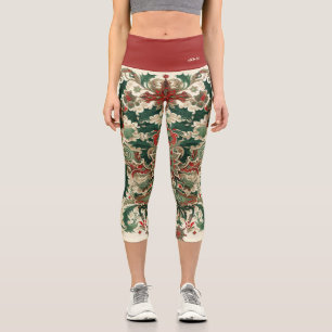 Personalized Victorian/Classic/Vintage Christmas Capri Leggings
