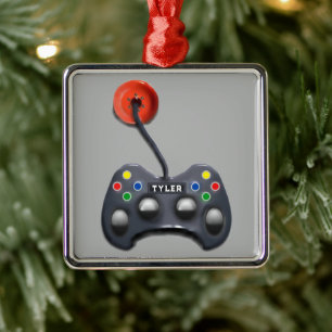 personalized video gamer gift metal ornament
