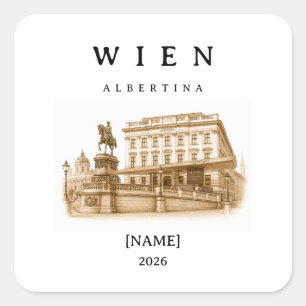 Personalized Vienna Albertina Name & Year Square Sticker