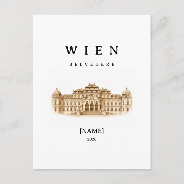 Personalized Vienna Belvedere | Name & Year Postcard (Front)