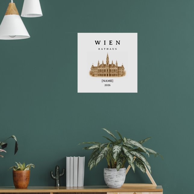 Personalized Vienna City Hall | Name & Year Poster (Living Room 1)