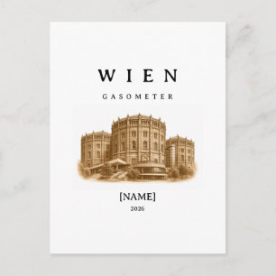 Personalized Vienna Gasometer Name & Year Postcard