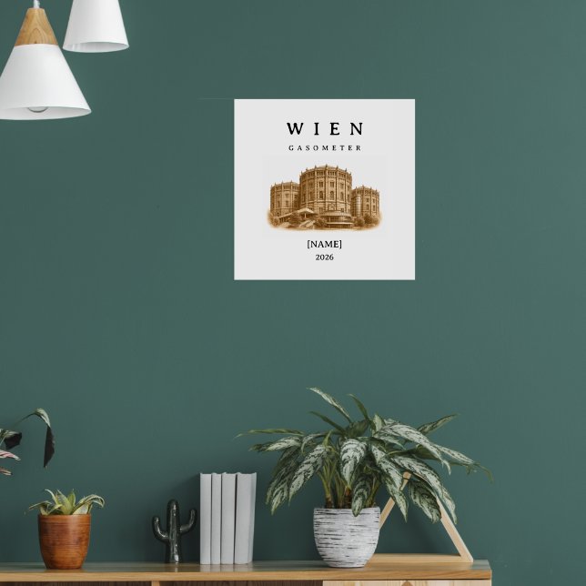 Personalized Vienna Gasometer | Name & Year Poster (Living Room 1)