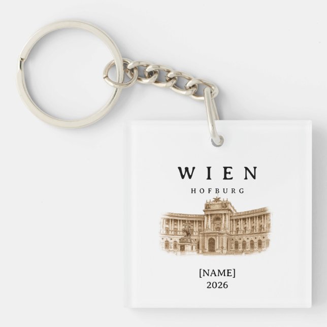 Personalized Vienna Hofburg | Name & Year Key Ring (Front)