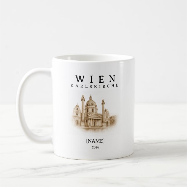 Personalized Vienna Karlskirche Mug | Name & Yes (Left)