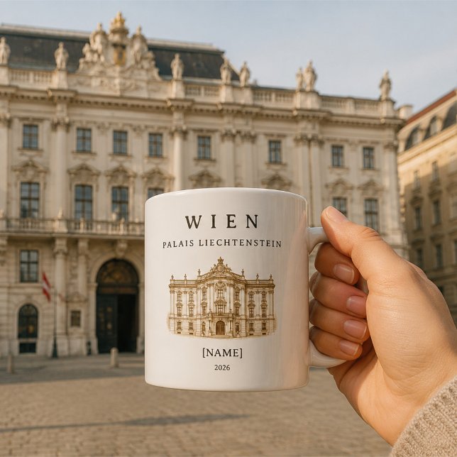 Personalized Vienna Palais Liechtenstein Coffee Mug (Dein persönlicher Moment in Wien – für jeden Tag)