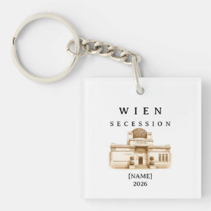Personalized Vienna Secession Name & Year Key Ring