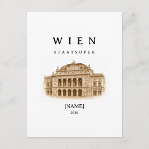 Personalized Vienna State Opera Name & Year Postcard